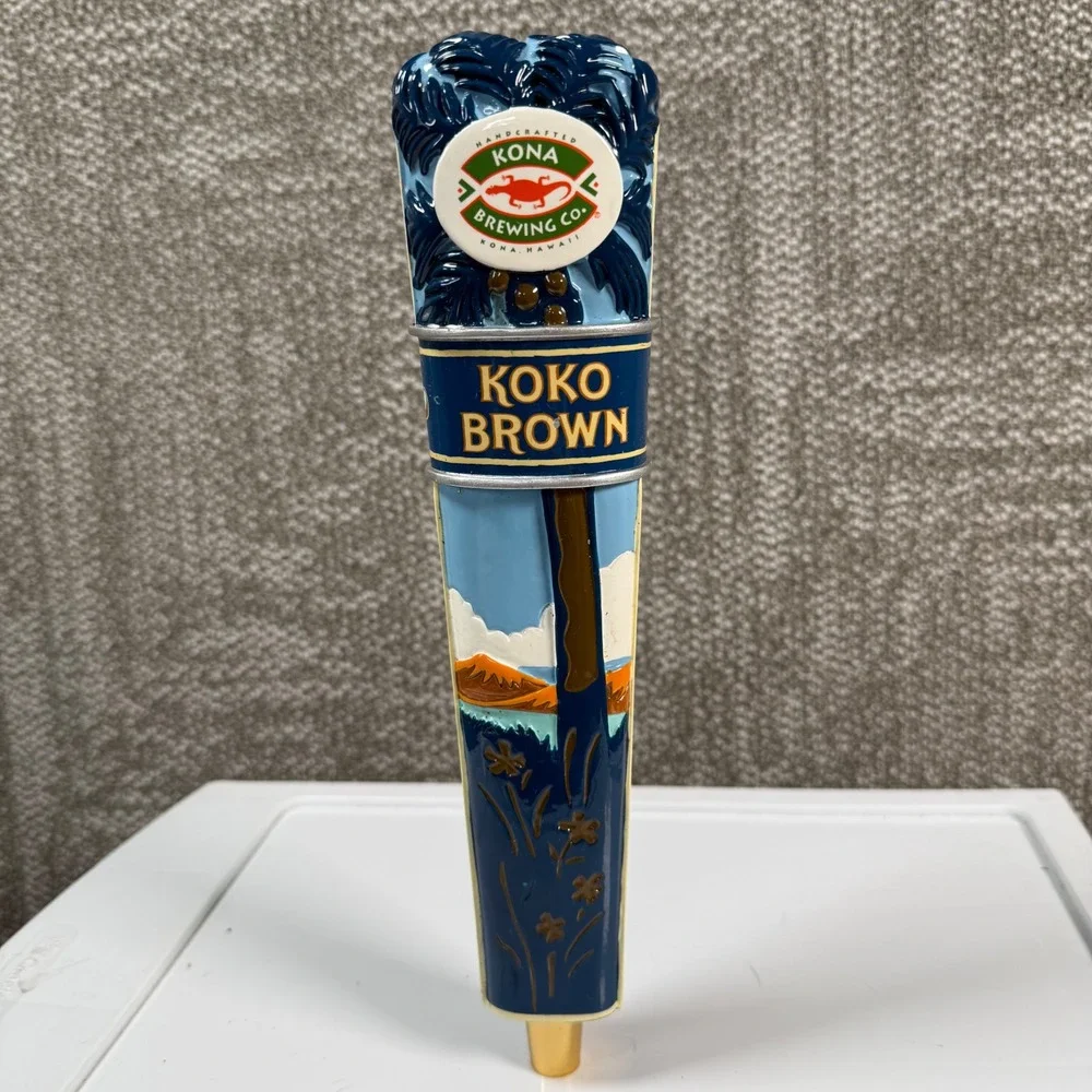 Kona Brewing Co Koko Brown Beer Tap Handle Blue Aloha Series Palm Tree Bar Decor